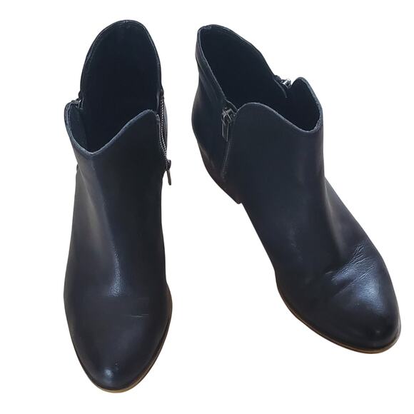 EUC Lucky Brand  black leather booties sz 9 - Picture 1 of 6